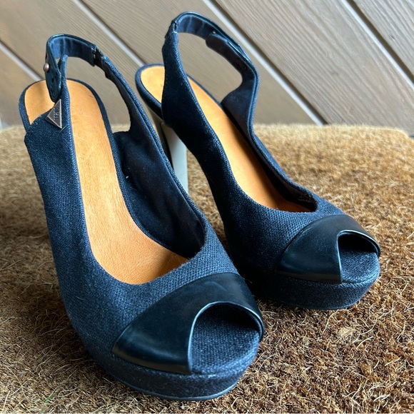 Diesel Women's Black canvas and leather heels sz 39 - Picture 9 of 9